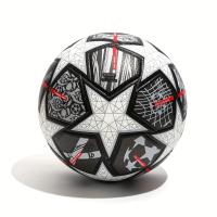 Pelota De Fútbol De Cuero PU, Balón De Fútbol Para Entrenamiento Y Competición, Con Aguja Y Balón rojo, 1 unidad - details 1