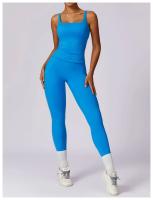 Conjunto de Yoga de 2 Piezas para Mujer Pantalones de Alta Cintura con Talle en la Articulación y Sujetador Cortado para Gimnasio Ropa de Entrenamiento de Primavera/Verano Material Exterior de Nylon - details 2