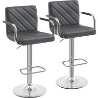 Juego de 2 Taburetes de Bar Altura Ajustable 92-113,5cm Sillas de Bar Asientos Giratorios Diseño Moderno Taburetes Altos Negro - details 43
