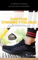 Zapatos de seguridad con punta de acero para mujer, tenis de seguridad indestructibles para hombre, botas de construcción antigolpes, zapatillas de trabajo de hierro - details 7