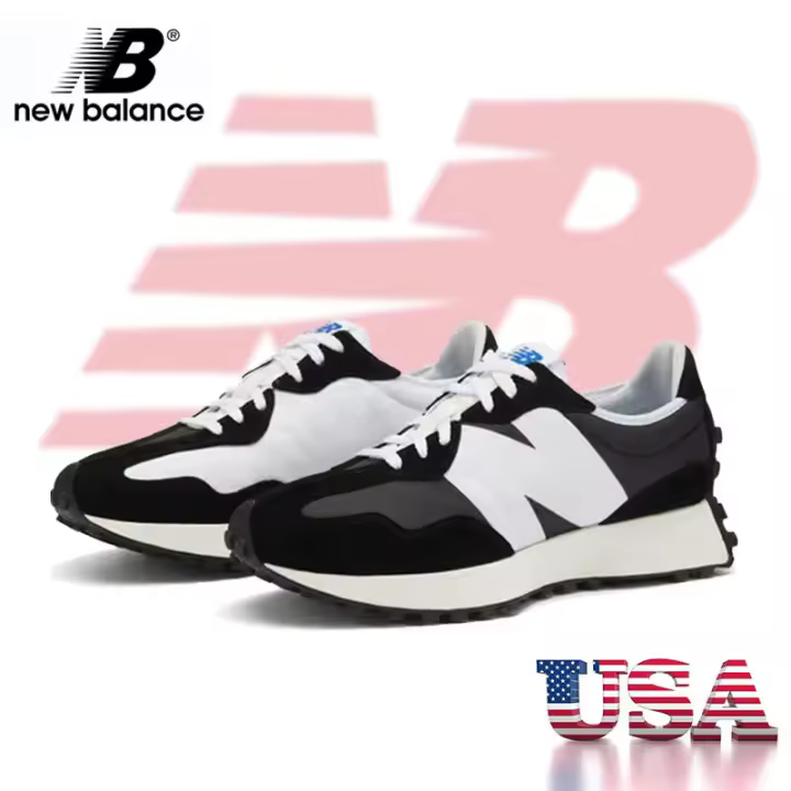 Leten 【Promoción navideña】 327 Zapatillas deportivas informales retro blancas y negras, 2023 nuevas pegatinas de pared para zapatos para correr unisex NB327 - 1