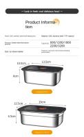 Fiambrera de acero inoxidable para acampar, caja Bento adecuada para microondas a prueba de fugas, caja de almacenamiento para refrigerador y congelador sellada de gran capacidad - details 13