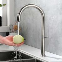 Grifo cepillado de níquel/pistola gris/oro, grifos de fregadero de cocina de un solo mango giratorios de 360 ​​grados de acero inoxidable 304 - details 0