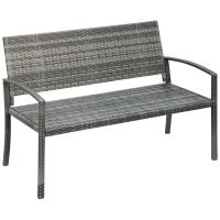 Homfa Patio al aire libre Banco de mimbre de ratán Silla de dos plazas Reposabrazos Cubierta de jardín Silla de ratán para todo tipo de clima Sofá de dos plazas - details 13