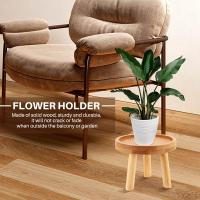 Soporte de madera para plantas, Base para maceta, taburete alto, balcón, suculenta, estante redondo para flores, interior y exterior - details 7