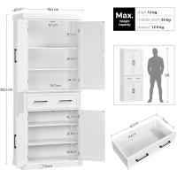 Armario de Almacenamiento Ajustable en Altura 183.5x76.5x40.5 cm Versátil para Cocina y Comedor - details 2
