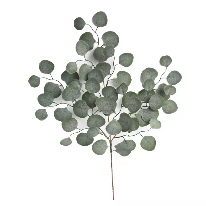 Nuevo Florero de decoración de vid de hoja de eucalipto de 65cm, ramo de boda, plantas artificiales de eucalipto, accesorios de fotografía - 1