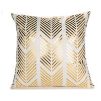 Funda de Cojín Dorada 45x45cm Cubierta Decorativa de Moda para Hogar Diseño Geométrico Blanco y Negro de Sofá - details 12