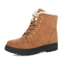 Nuevas botas de nieve para mujer, versión coreana de tacón plano de botas Martin, botas cortas de algodón para invierno, zapatos de algodón para mujer de talla grande - details 3