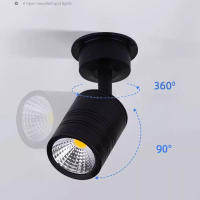 Lámpara de Pared LED Moderna AC90-260V 3W Luz de Cuerpo Ajustable Negro Plata Blanco - details 1