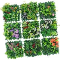 Panel de pared de plantas artificiales DIY, hoja de planta de arce de simulación realista duradera, alfombra de eucalipto Artificial verde de 25x25cm - details 2