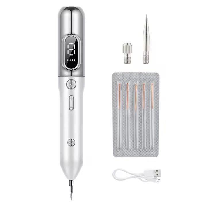Set de Plumas para Marcas de Piel Profesional Dispositivo de Cuidado de la Piel Portátil con 9 Niveles Ajustables y Linterna LED Herramienta de Dermatología Recargable para Mantenimiento y Refinamiento de la Piel - 1