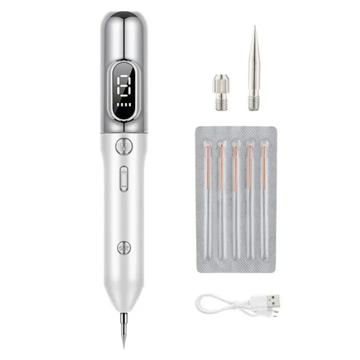 Set de Plumas para Marcas de Piel Profesional Dispositivo de Cuidado de la Piel Portátil con 9 Niveles Ajustables y Linterna LED Herramienta de Dermatología Recargable para Mantenimiento y Refinamiento de la Piel - 1