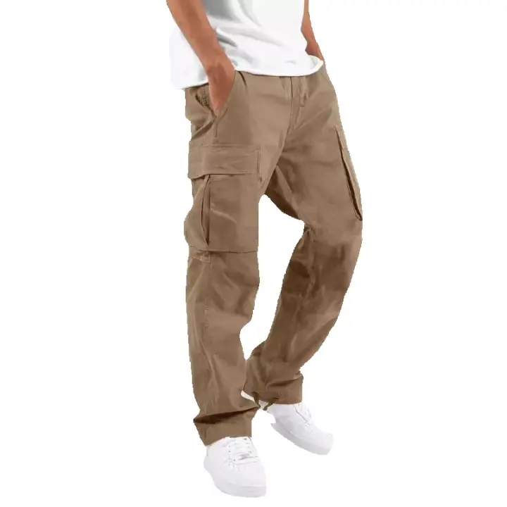 Moda 2025 nueva ropa de trabajo de los hombres pantalones casuales cordón pantalones multi-bolsillos - 1