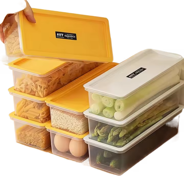 Contenedor de espaguetis de fideos para mantenimiento fresco con cubierta, caja de almacenamiento para refrigerador multifunción, sello de gran capacidad - 1
