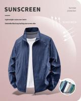 Chaqueta de hombre a prueba de sol para verano; ligero, transpirable y anti-ultravioleta para uso en exteriores; tela de seda de pesca. - details 4