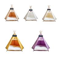 Caseta para mascotas con cojín grueso, tienda de campaña tipo tipi para gatos, lavable, cojín grueso, cama para perros, colchón suave, tienda de campaña plegable para mascotas, uso en interiores. - details 1