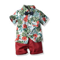 Mangas cortas de verano, camisas de flores, pantalones cortos para niños, conjunto casual de dos piezas, ropa de playa multicolor para bebés y niños - details 13