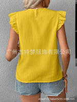 Blusa de manga corta de ganchillo para mujer 2025 Ence Bohemia Transparente Moda Primavera-Verano - details 6