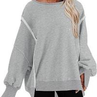 Sudaderas con cuello redondo para mujer, jerséis informales, tops sueltos, sudadera para mujer - details 7