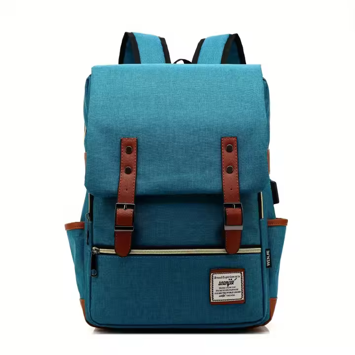 Mochila de estudiante Mochila de viaje Mochila casual al aire libre para hombres y mujeres Bolsa de computadora Bolsa de hombro Mochila multiusos con decoración de cinturón - 1