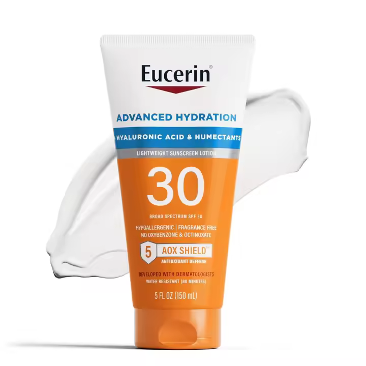 Eucerin Sun Advanced Hydration SPF 50 Loción, Protector Solar Ligero con Ácido Hialurónico y Humectantes, Hipoalergénico, - 1