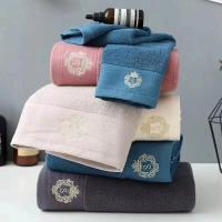 Toalla de algodón absorbente para baño, Toalla de baño de 1/5/10 piezas, 35x75cm, 70x140cm, toalla de mano y cara, regalo suave, deportiva, absorbente, 수세트, azul y blanco - details 8