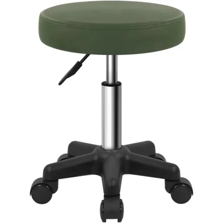 Taburete Giratorio de Altura Ajustable con Ruedas Adecuado para masajes de salón de SPA Negro - 1