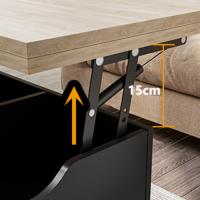100cm mesa elevable negra madera