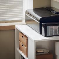 Mesa Auxiliar con 2 Estantes Consola Mesita de Noche con Ruedas Mesa Blanca Mesita 70 x 35 x 60 cm FBT34-W ES - details 51