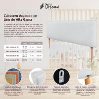 Cabecero de Lino Natural Liso con Ribete Cabezal Tapizado Cama Dormitorio Moderno Top Trending (Beige, 160x105cm con Patas (Camas 150/160)) - details 18