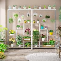 Soporte alto para plantas de interior de 5 niveles, estante de metal de 180 cm con 10 ganchos para colgar en S, estante de exhibición multiusos para bonsái de flores para interiores - details 1