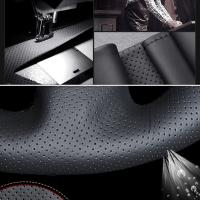 Fundas para volante de coche trenzadas DIY 38cm fundas de coche de cuero Artificial suave con aguja e hilo accesorios para automóviles - details 3