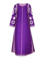 Mia Muse Ramadan Essentials Abaya clásico tradicional ral estampado manga acampanada cuello redondo Midi vestidos casuales - details 15