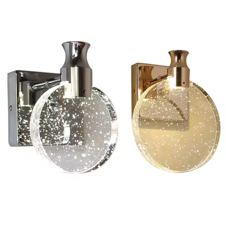 YNL Lámparas de Pared LED Modernas Estilo Nórdico Cristal Dorado Plata Ideal para Decoración de Hogar para Dormitorio Sala de Estar Comedor - 1