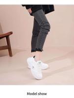 2025 primavera nueva moda urbana Ins estilo coreano Casual blanco de suela gruesa papá estudiante correr zapatos deportivos con cordones - details 9