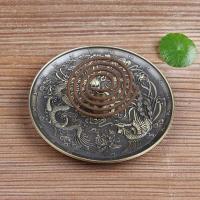 Bandeja de bronce Retro Dragon Phoenix, Mini estufa de sándalo para interiores, quemador de incienso de hilo antiguo del zodiaco - details 1
