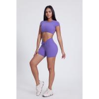 Camiseta corta de entrenamiento cruzado con espalda súper suave para mujer, camiseta deportiva con espalda abierta para correr y gimnasio - details 11