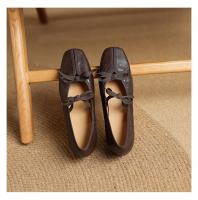 Nueva piel de oveja cabeza cuadrada estilo retro pequeños zapatos de cuero arco pedal boca poco profunda Mary Jane zapatos individuales - details 18