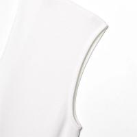 2025pin-Vestido recto sin mangas sencillo con cuello en V decorado, vestido blanco pequeño, novedad de verano, ropa de mujer - details 7