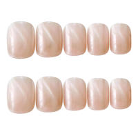 24 Uds., uñas postizas cortas de color rosa, reutilizables, portátiles, cortas, redondas, para decoración diaria de uñas - details 3