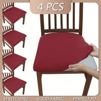 Cubiertas de Silla de Comedor Elásticas 4pcs Tela de Algodón Rojo Geométrico - details 0
