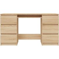 Escritorio Mesa Trabajo Estudio Muebles de Oficina Despacho Ordenador Decoración Capacidad de Almacenamiento de Madera Contrachapada Roble - details 4