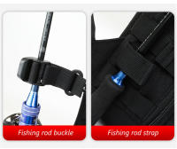 Mochila de Pesca con Soporte para Caña Impermeable de Gran Capacidad Bolsa Táctica Negra para Almacenamiento de Señuelos de Pesca - details 7