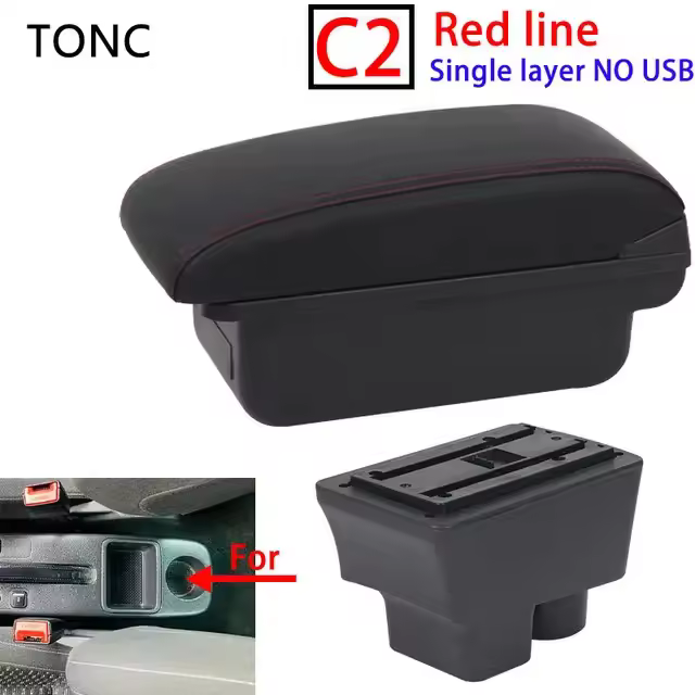 Caja de almacenamiento para consola central, reposabrazos con portavasos para Skoda Fabia 2, 2008-2013, 2009, 2010, 2011 - 1