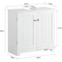 Armario de Baño de Suelo con 1 Estante y 2 Puertas 60 x 30 x 60 cm Ideal para Almacenamiento de Lavabo - details 28