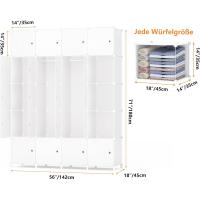 Armario Modular Portátil de 20 Compartimentos Guardarropa para Dormitorio con Barra para Colgar Ropa Compartimentos Más Profundos Aptos para Perchas - details 2