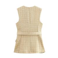 Chaleco de Tweed sin Mangas BUNO Estilo Europeo Americano Retro Otoño 2025 - details 2