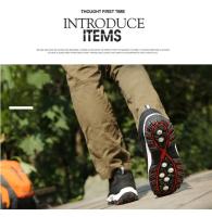 Zapatos de senderismo para hombre, zapatos impermeables de cuero PU para exteriores, zapatillas tácticas resistentes al desgaste para senderismo, caminar y cazar - details 10