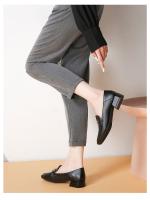 Zapatos pequeños de cuero estilo británico para mujer, tacones altos, informales, gruesos y de talla grande, 2025 - details 5